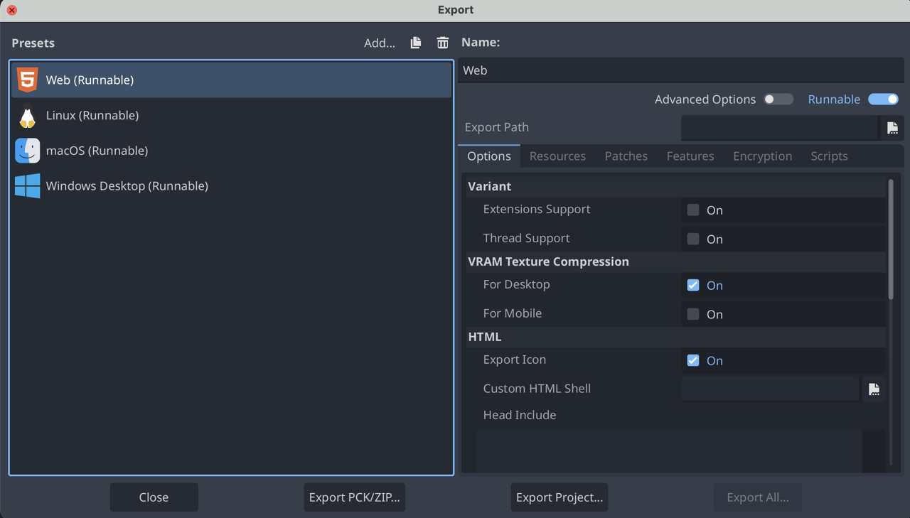 Godot export