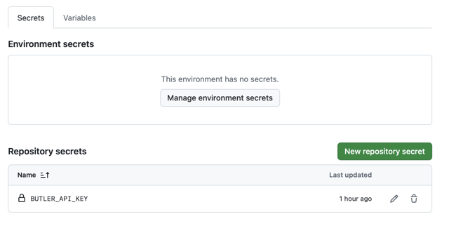 github secrets
